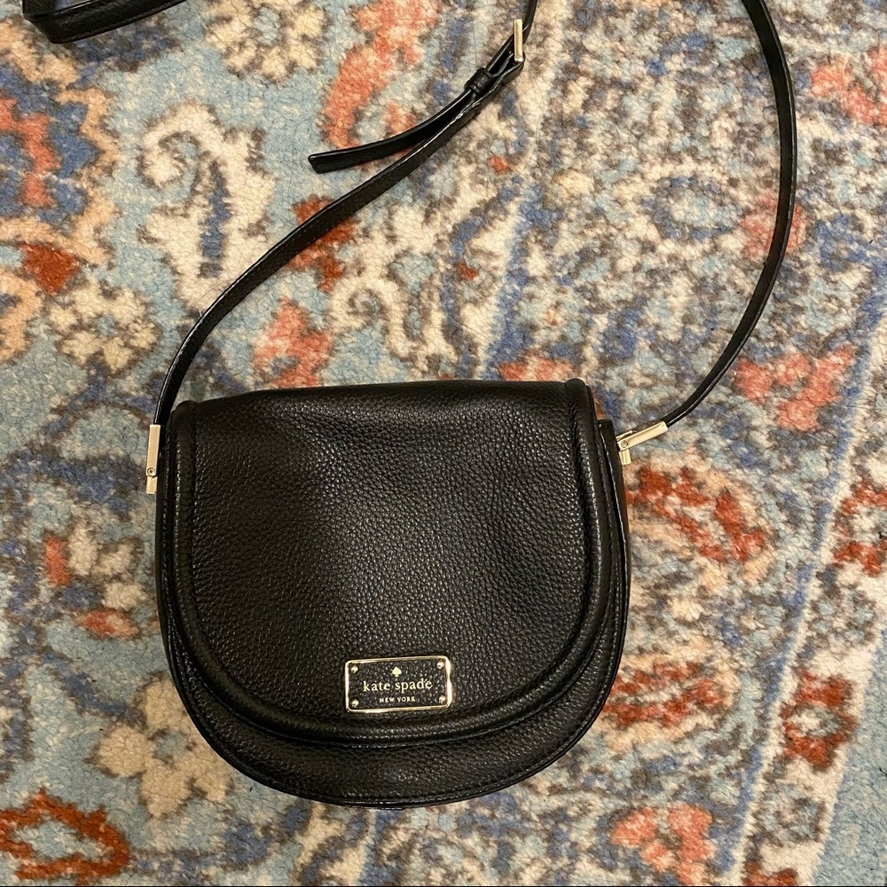 Kate Spade black leather crossbody bag
